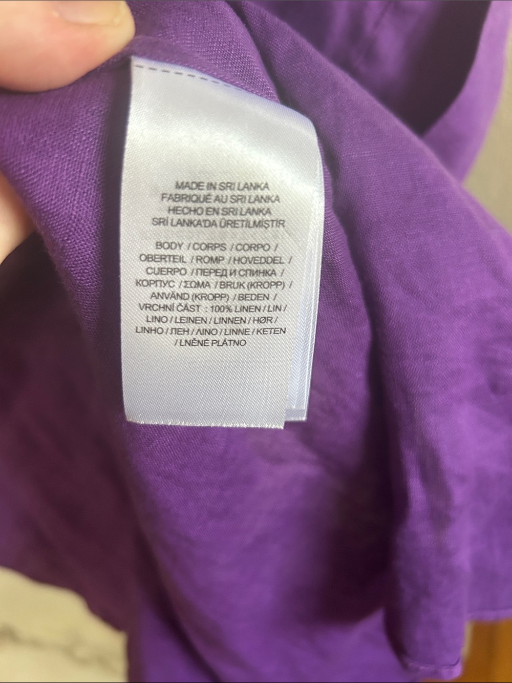 Lauren Ralph Lauren Royal Purple Short-Sleeve Linen Button-Down - Picture 5 of 6